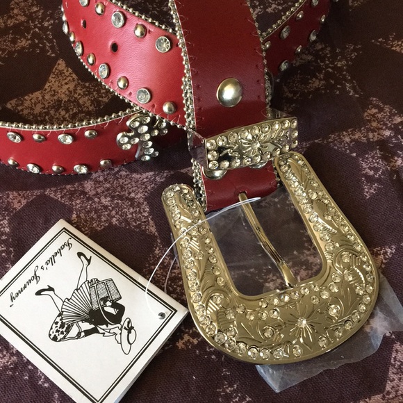 Rhinestone and crosses belt beautiful new with tag - Picture 2 of 9